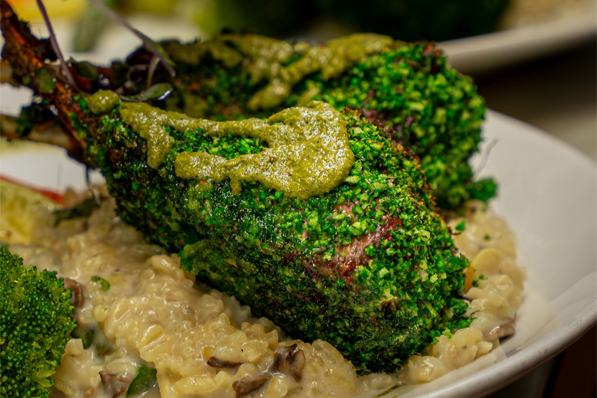 Herb crusted lamb